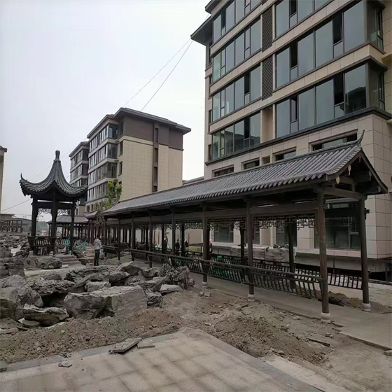 江苏南京古建凉亭厂家-南京仿古休闲亭子长廊整体施工-南京古建工程厂家